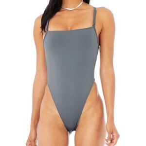 Alo Yoga Thrill Seeker Bodysuit Steel Blue NWT Size medium